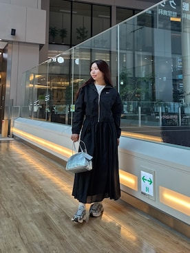 「アイテム（ボストンバッグ）」を使った、ミウさん（レディース・165cm）の夏コーディネート