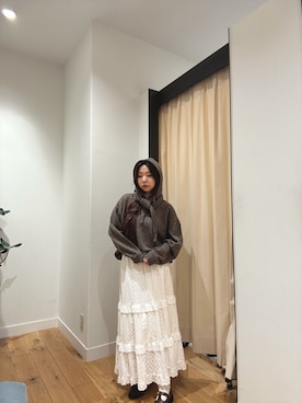 「スカートコーデ」｜「アイテム（ローファー）」を使った、ミウさん（レディース・165cm）の秋コーディネート