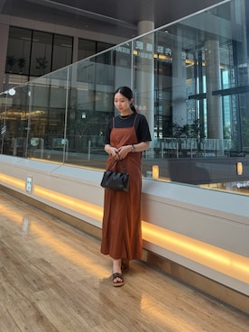 「URBAN RESEARCH DOORS（アーバンリサーチドアーズ）のヘマタイトネックレス（ネックレス、ゴールド系）」を使った、ミウさん（レディース・165cm）の春コーディネート