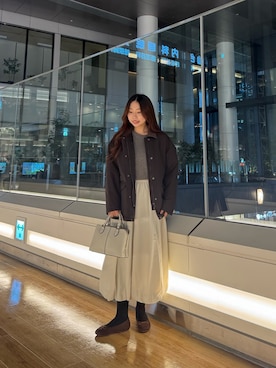 「RODE SKO（ロデスコ）の撥水フラッフィーバレエシューズ（バレエシューズ）」を使った、ミウさん（レディース・165cm）の冬コーディネート