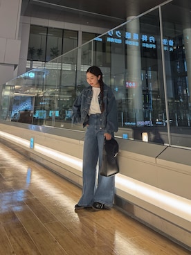 「初秋コーデ」｜「アイテム（デニムジャケット）」を使った、ミウさん（レディース・165cm）の秋コーディネート