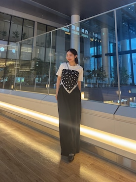 「RODE SKO（ロデスコ）のアイテム」を使った、ミウさん（レディース・165cm）の夏コーディネート