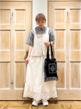 「スカラップ」｜「アイテム（その他）」を使った、miiさん（レディース・157cm）の夏コーディネート