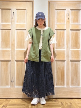 「スカラップ」｜「アイテム（その他）」を使った、miiさん（レディース・157cm）の春コーディネート