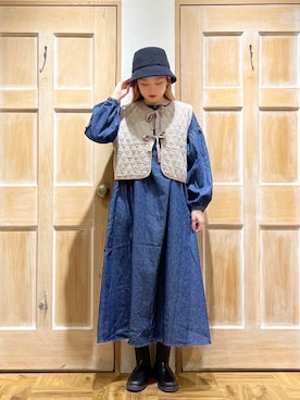 「キルトジャケット」｜「アイテム（その他）」を使った、miiさん（レディース・157cm）の秋コーディネート