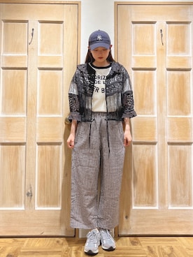 「レースブラウス」｜「アイテム（その他）」を使った、miiさん（レディース・157cm）の春コーディネート