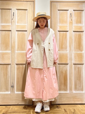 「春カラー」｜「アイテム（シャツワンピース）」を使った、miiさん（レディース・157cm）の春コーディネート