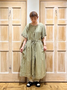 「スカラップ」｜「アイテム（ワンピース）」を使った、miiさん（レディース・157cm）の夏コーディネート