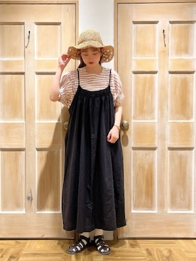 「ペーパーハット」｜「アイテム（その他）」を使った、miiさん（レディース・157cm）の春コーディネート