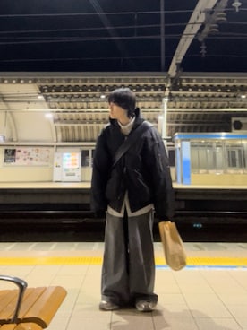 「BALENCIAGA」｜「アイテム（MA-1）」を使った、keitamaruさん（メンズ・176cm）の春コーディネート