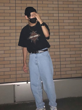 「ADER error（アーダーエラー）のアイテム（シューズ）」を使った、田中太郎さん（メンズ・173cm）の夏コーディネート