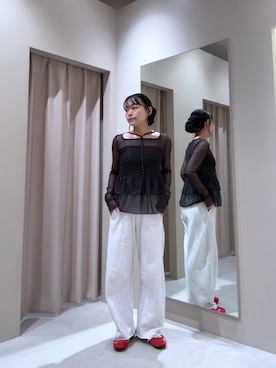 「アイテム（シュシュ）」を使った、Sakaiさん（レディース・152cm）の秋コーディネート