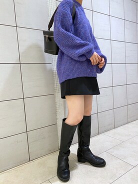 「mystic（ミスティック）のボリュームロングブーツ（ブーツ）」を使った、Sakaiさん（レディース・153cm）の秋コーディネート