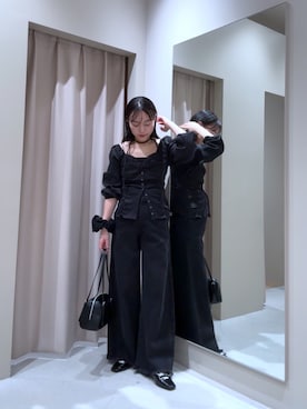 「アイテム（ヘアアクセサリー）」を使った、Sakaiさん（レディース・152cm）の秋コーディネート