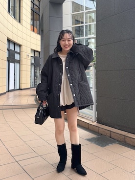 「シアートップス」｜「アイテム（その他アウター）」を使った、Sakaiさん（レディース・152cm）の秋コーディネート