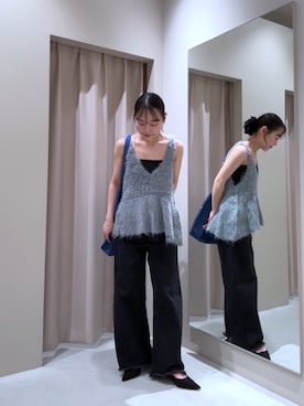 「アイテム（シュシュ）」を使った、Sakaiさん（レディース・152cm）の秋コーディネート