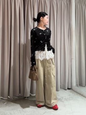 「mystic（ミスティック）のアイテム（その他パンツ）」を使った、Sakaiさん（レディース・152cm）の秋コーディネート