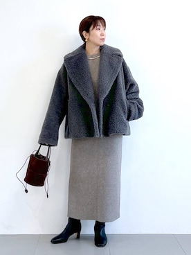 「アイテム（チョーカー）」を使った、あべさん（レディース・159cm）の冬コーディネート