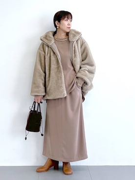 「アイテム（その他小物）」を使った、あべさん（レディース・159cm）の冬コーディネート