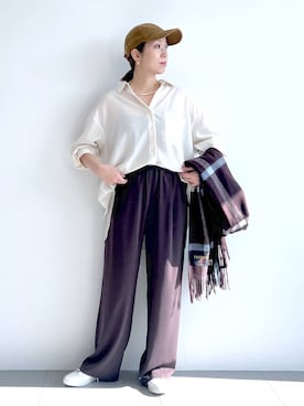 「アイテム（帽子）」を使った、あべさん（レディース・159cm・40代）の秋コーディネート