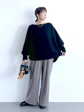 「アイテム（ネックレス）」を使った、あべさん（レディース・159cm・40代）の秋コーディネート