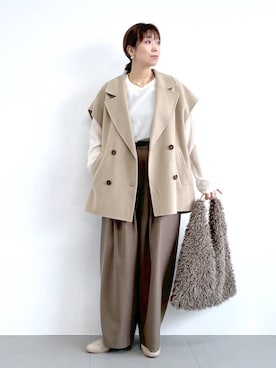 「アイテム（ピアス（両耳用））」を使った、あべさん（レディース・159cm・40代）の秋コーディネート