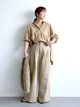「アイテム（ハンドバッグ）」を使った、あべさん（レディース・159cm・40代）の秋コーディネート