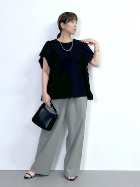 「バッグ」｜「アイテム（スリッポン）」を使った、あべさん（レディース・159cm）の夏コーディネート