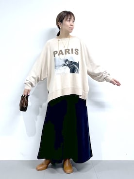 「アイテム（ピアス（両耳用））」を使った、あべさん（レディース・159cm・40代）の秋コーディネート