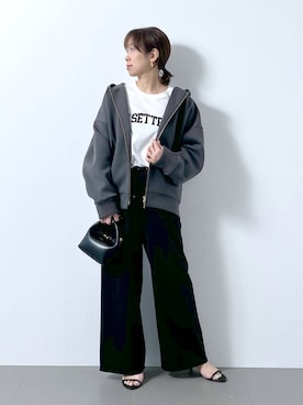 「バッグ」｜「アイテム（スリッポン）」を使った、あべさん（レディース・159cm）の秋コーディネート