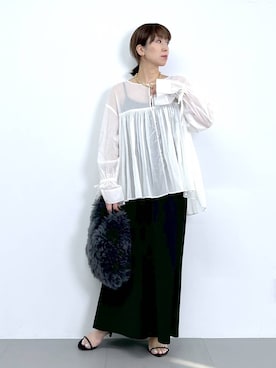 「BARNYARDSTORM」｜「アイテム（スリッポン）」を使った、あべさん（レディース・159cm）の夏コーディネート