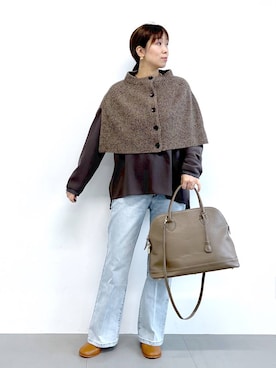「アイテム（ピアス（両耳用））」を使った、あべさん（レディース・159cm・40代）の秋コーディネート