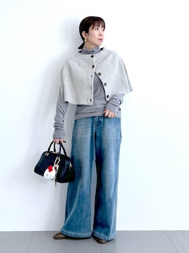 「アイテム（キーホルダー、ブラウン系）」を使った、あべさん（レディース・159cm）の冬コーディネート