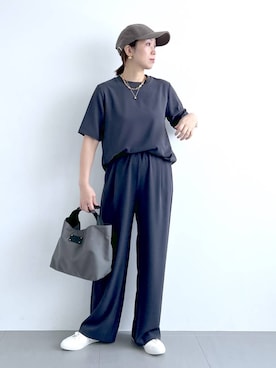 「アイテム（スラックス）」を使った、あべさん（レディース・159cm・40代）の夏コーディネート