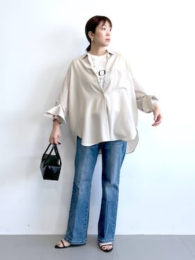 「アイテム（デニムパンツ）」を使った、あべさん（レディース・159cm・40代）の夏コーディネート