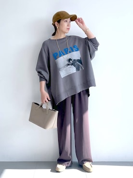 「アイテム（帽子）」を使った、あべさん（レディース・159cm・40代）の夏コーディネート