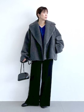 「アイテム（ピーコート）」を使った、あべさん（レディース・159cm）の秋コーディネート