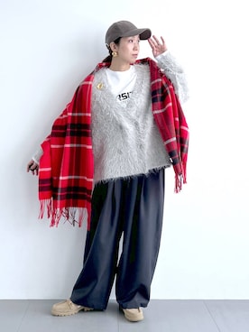 「アイテム（カーディガン/ボレロ）」を使った、あべさん（レディース・159cm・40代）の秋コーディネート
