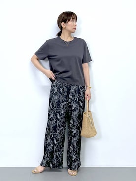 「アイテム（スリッポン）」を使った、あべさん（レディース・159cm・40代）の夏コーディネート