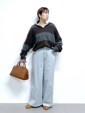 「アイテム（ボストンバッグ）」を使った、あべさん（レディース・159cm・40代）の秋コーディネート
