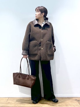 「UNIVERSAL OVERALL（ユニバーサルオーバーオール）のアイテム」を使った、あべさん（レディース・159cm）の秋コーディネート