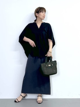 「バッグ」｜「アイテム（スリッポン）」を使った、あべさん（レディース・159cm）の夏コーディネート