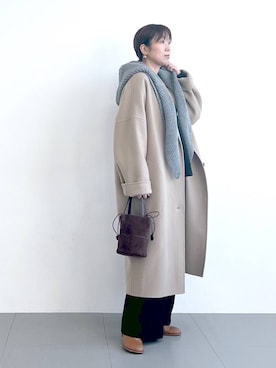 「アイテム（チェスターコート）」を使った、あべさん（レディース・159cm）の冬コーディネート