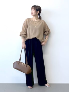 「アイテム（ピアス（両耳用））」を使った、あべさん（レディース・159cm・40代）の秋コーディネート