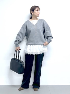 「アイテム（ピアス（両耳用））」を使った、あべさん（レディース・159cm・40代）の秋コーディネート