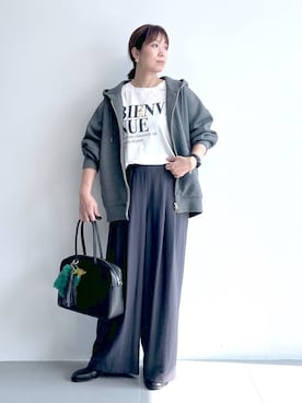 「アイテム（キーホルダー）」を使った、あべさん（レディース・159cm）の秋コーディネート