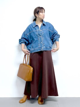「デニム_バンヤードストーム」｜あべさん（レディース・159cm）の秋コーディネート