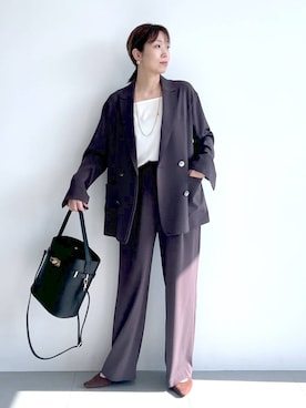 「アイテム（ジャケット/アウター）」を使った、あべさん（レディース・159cm・40代）の秋コーディネート