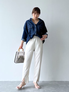 「saloon（サルーン）のアイテム（トップス）」を使った、あべさん（レディース・159cm）の春コーディネート