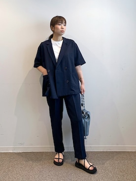 「saloon（サルーン）のアイテム（トップス）」を使った、あべさん（レディース・159cm）の春コーディネート